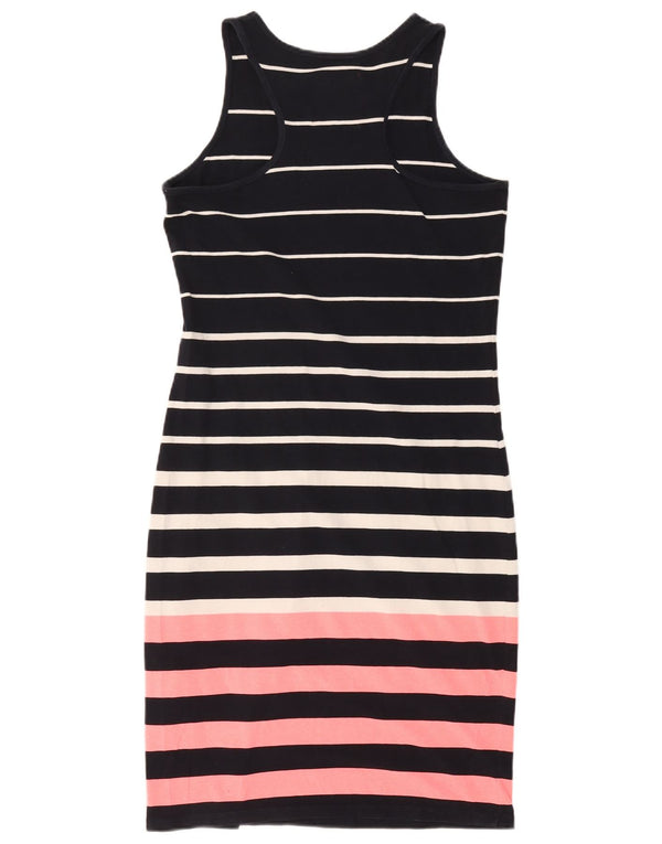 Superdry Womens Sleeveless T-Shirt Dress UK 16 Large Navy Blue Striped