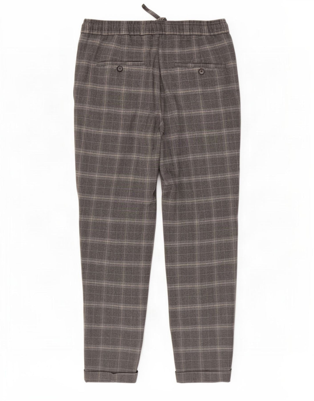 Calça Chino Cônica Masculina Zara Médio W31 L27 Poliéster Xadrez Cinza
