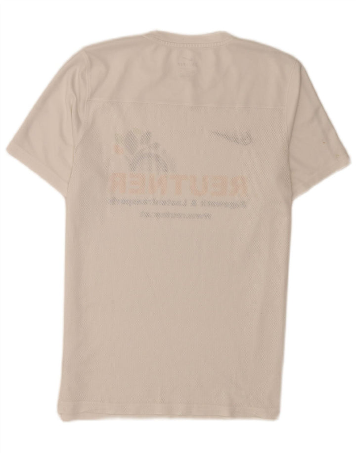 Camiseta Nike masculina gráfica Top médio branco poliéster esportivo