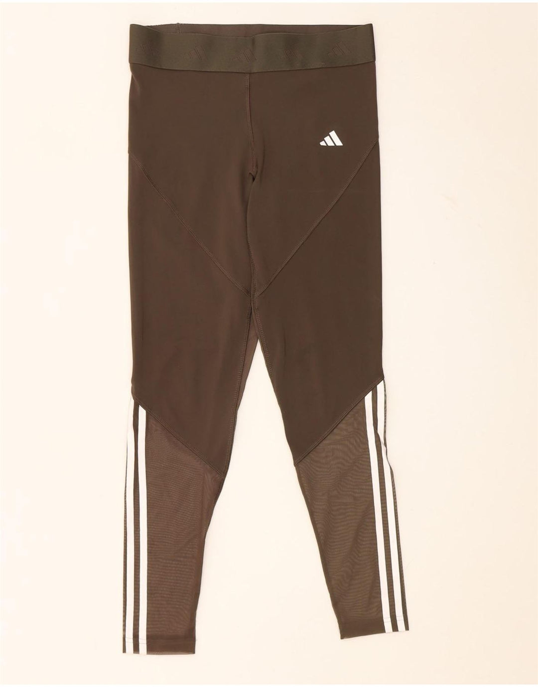 Adidas Womens Graphic Leggings UK 12/14 Médio Cáqui Poliéster