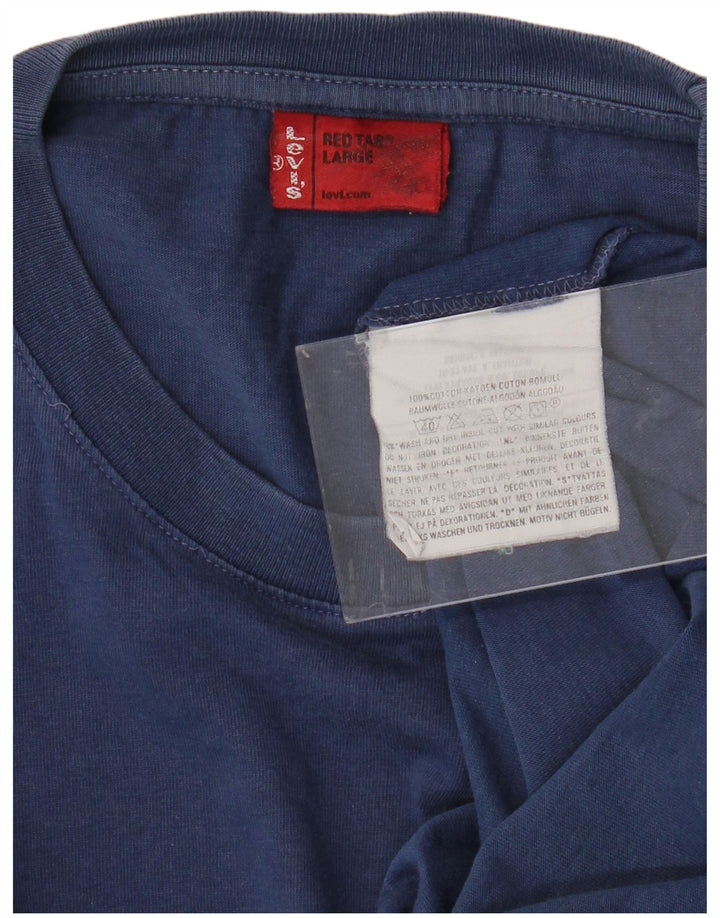 Camiseta masculina LEVI'S Top grande de algodão azul