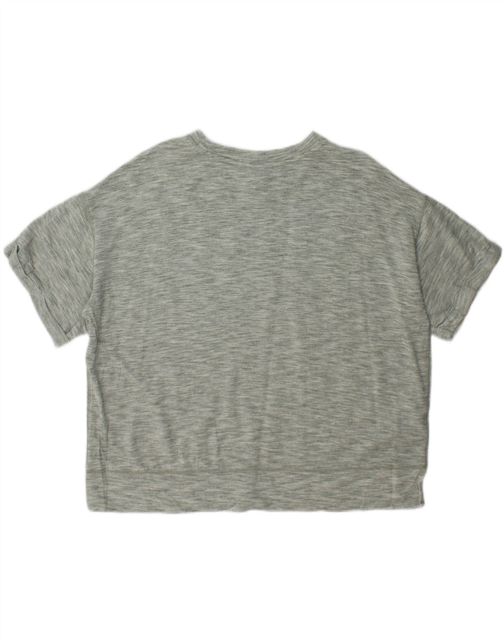 Camiseta feminina grande Eddie Bauer UK 18 XL poliéster manchado verde