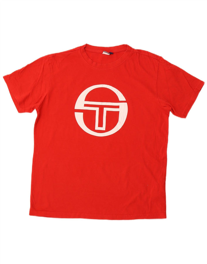 Camiseta gráfica masculina Sergio Tacchini Top grande de algodão vermelho