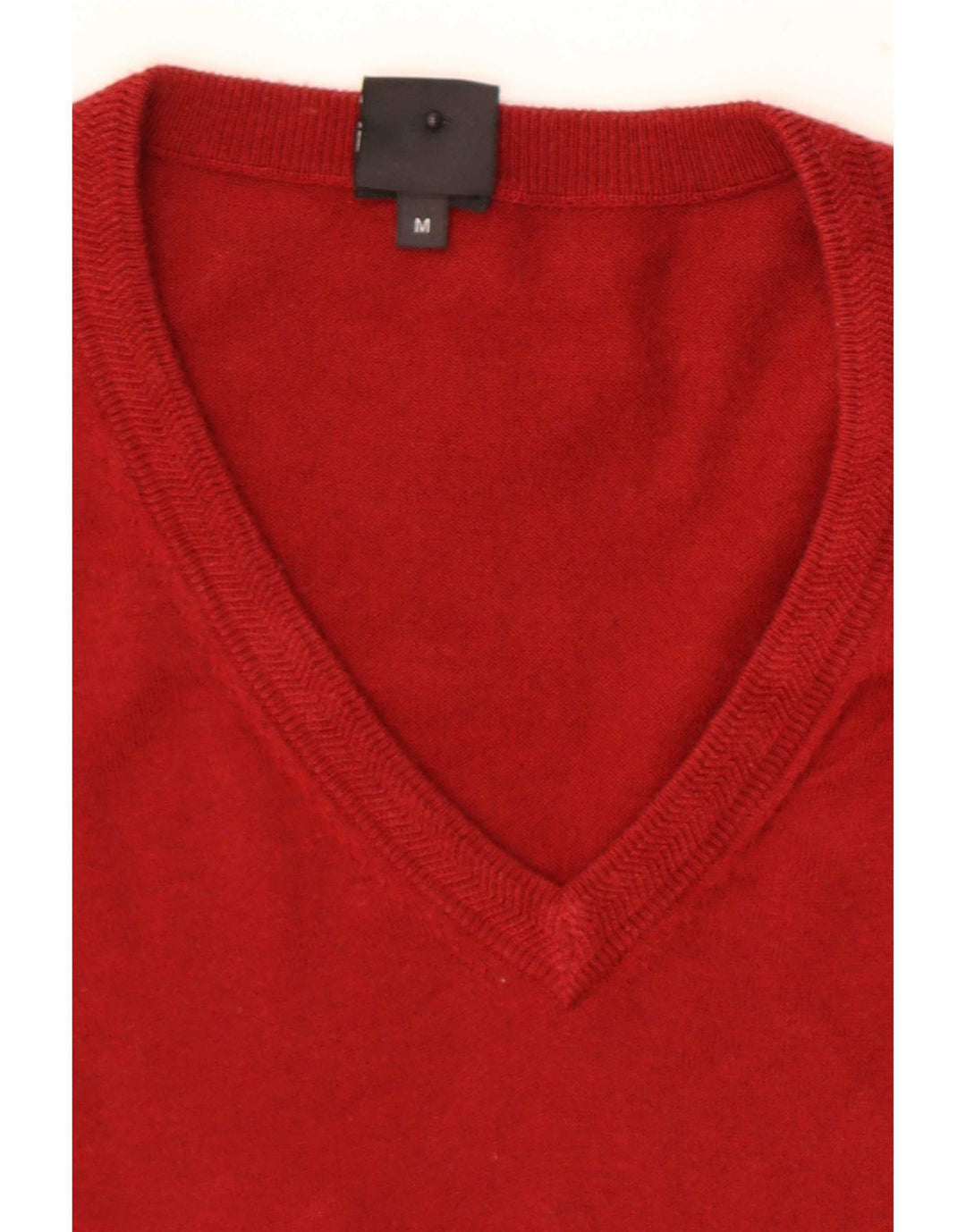 Hugo Boss Suéter masculino regular com decote em V, bloco colorido vermelho médio