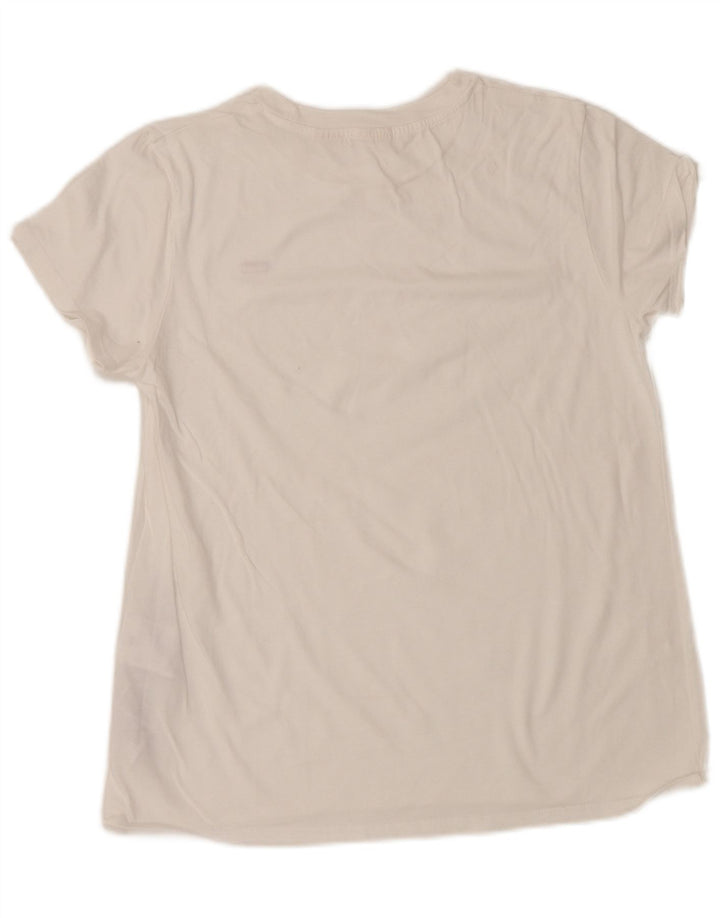 Camiseta feminina LEVI'S UK 12 algodão branco médio