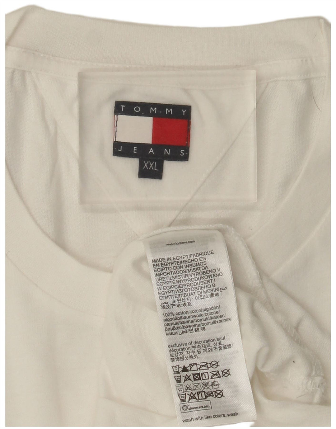 Camiseta masculina Tommy Hilfiger Top 2XL algodão branco