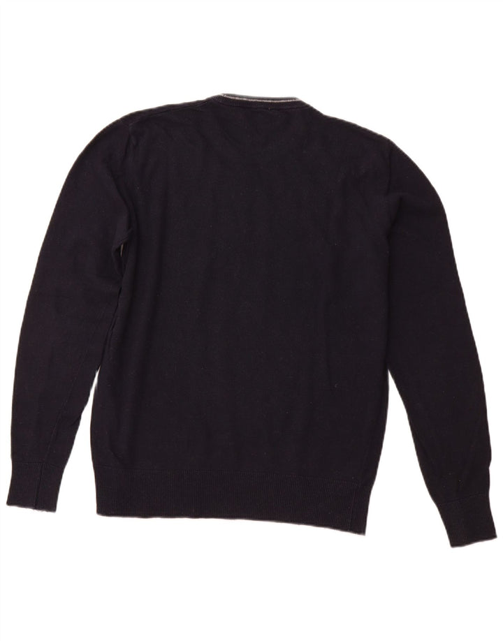 Suéter masculino ARMANI JEANS com gola redonda e viscose azul marinho médio