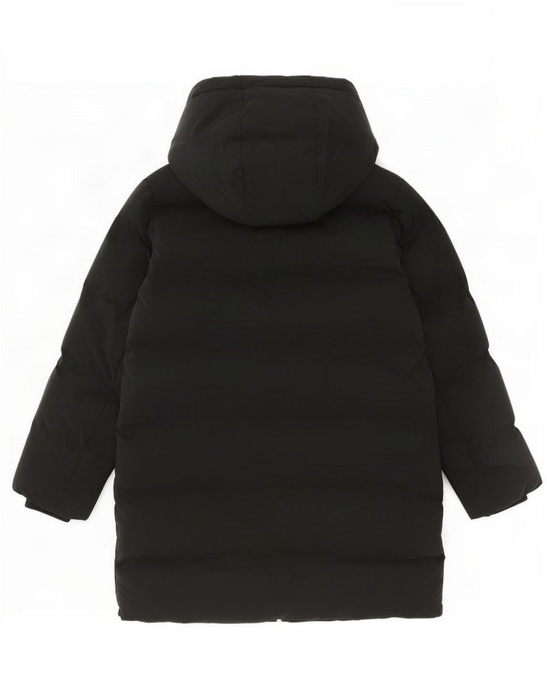 Casaco acolchoado com capuz feminino Zara UK 14 poliéster preto médio