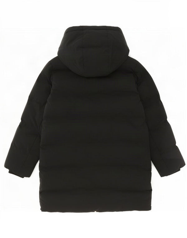 Casaco acolchoado com capuz feminino Zara UK 14 poliéster preto médio