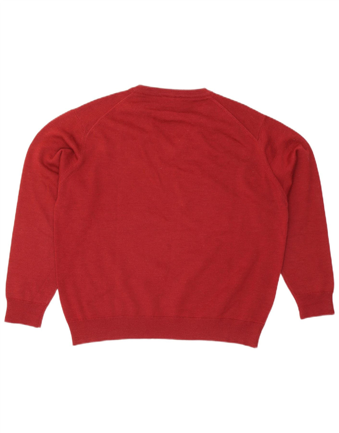 Suéter masculino Lacoste com decote em V tamanho 4 grande lã vermelha
