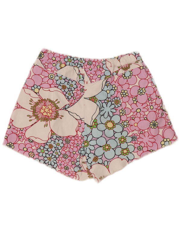 Shorts feminino vintage cintura alta casual W30 médio floral multicolorido