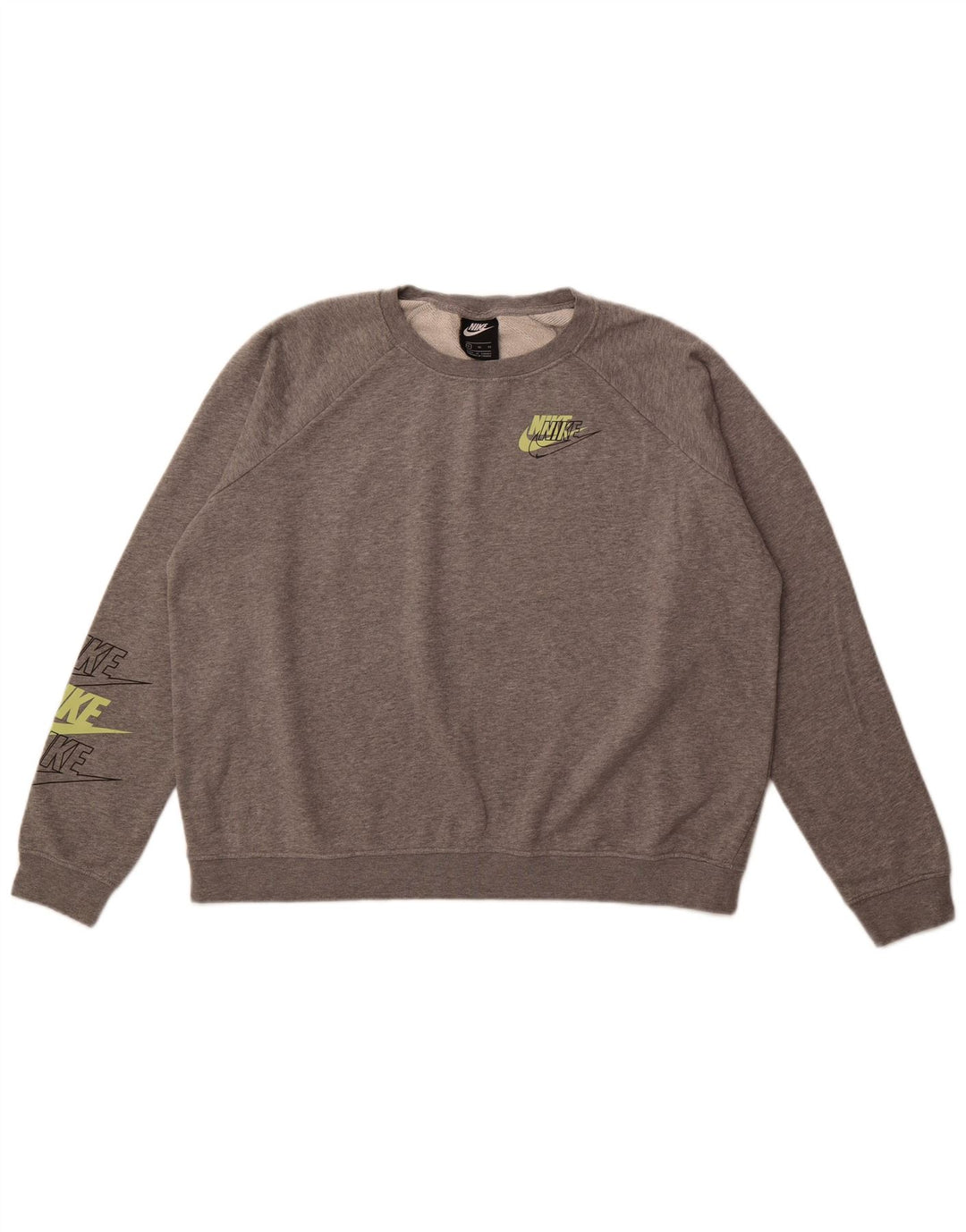 NIKE Mens Graphic Moletom Jumper XL Cinza Algodão
