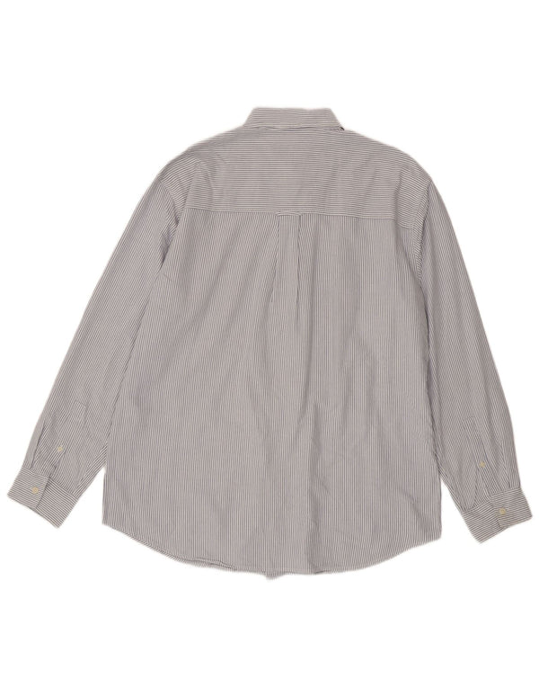 Camisa masculina Chaps de algodão listrado azul grande