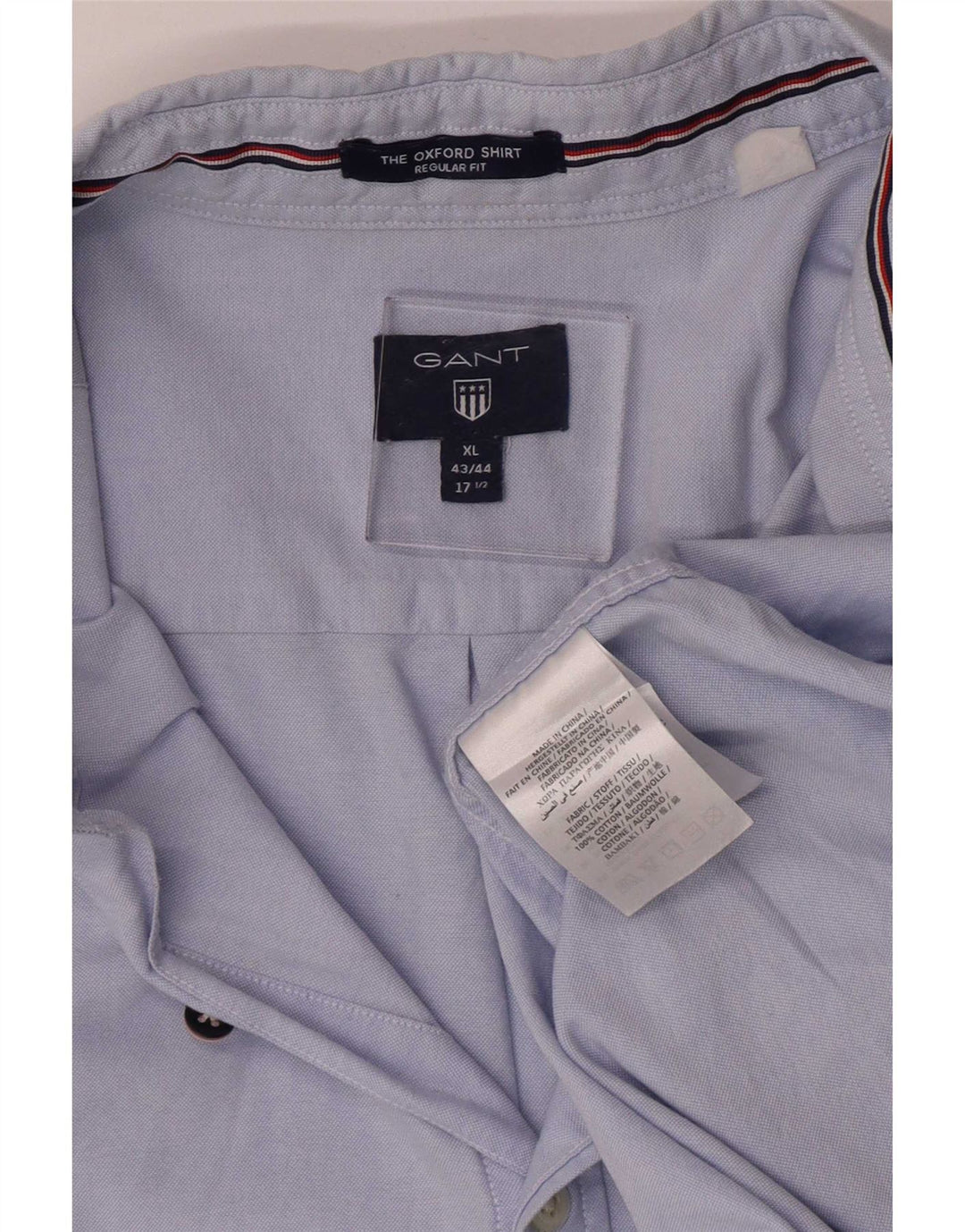 Camisa masculina Gant Regular Fit tamanho 17 1/2 XL algodão azul