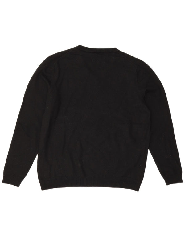 Suéter Hugo Boss Boys com decote em V 15-16 anos XL lã virgem preta