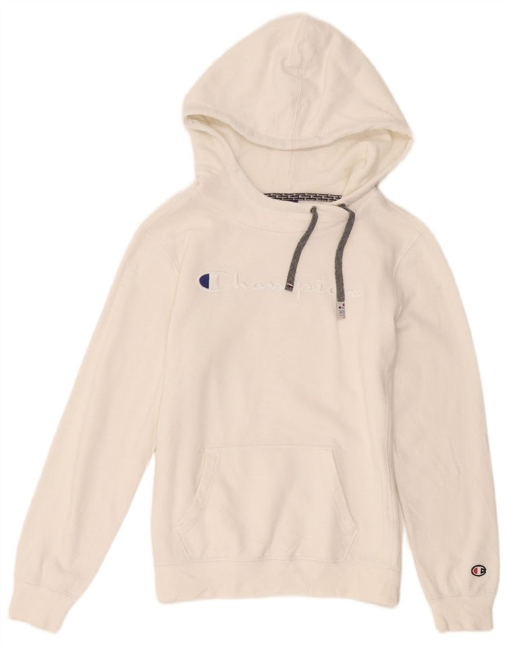 Jumper com capuz gráfico feminino Champion UK 12 médio branco