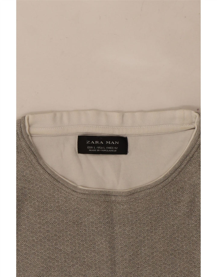 Camiseta masculina ZARA grande cinza