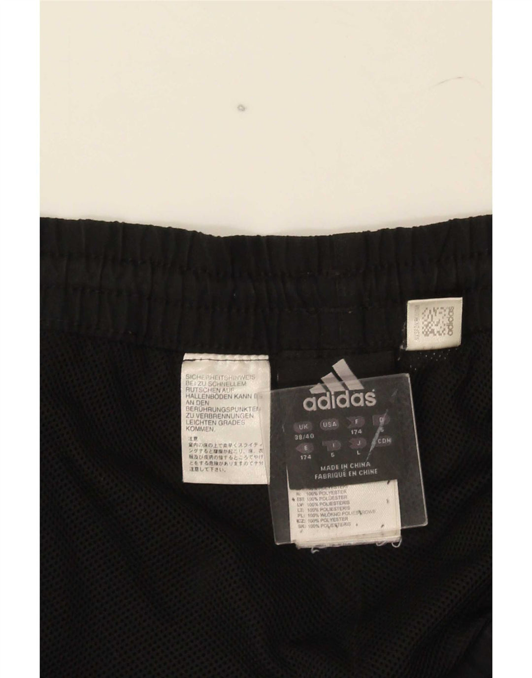 Calça de treino masculina Adidas Joggers UK 38/40 poliéster preto médio