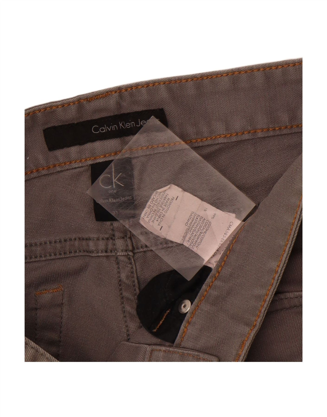 CALVIN KLEIN Calça feminina casual slim W31 L34 algodão cinza