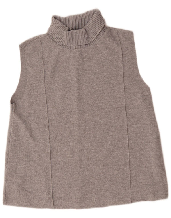 Zara Womens Vest Tank Top UK 16 Grande Algodão Cinza