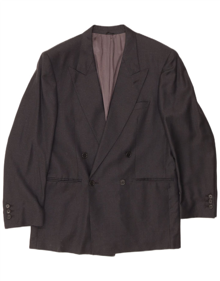 Jaqueta blazer masculina Ermenegildo Zegna com peito duplo IT 48 médio preto