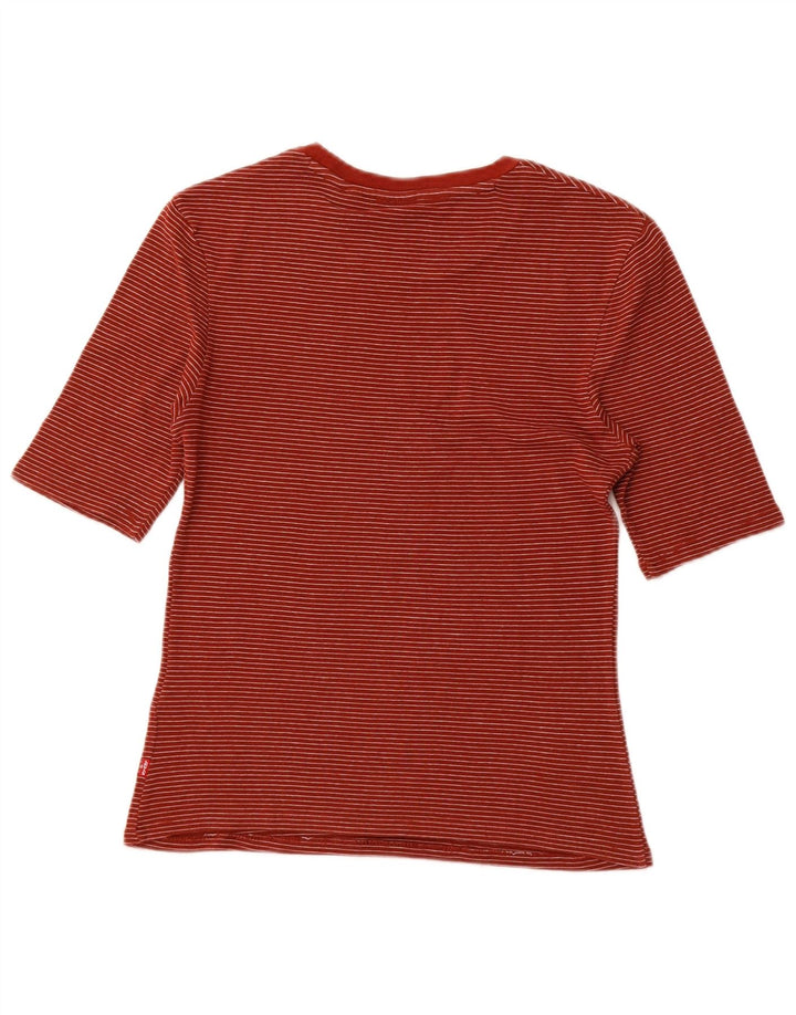 Camiseta feminina LEVI'S UK 12 listrada marrom média