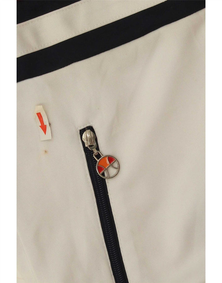 Ellesse Mens Treino Top Jacket Pequeno Poliéster Colorblock Branco