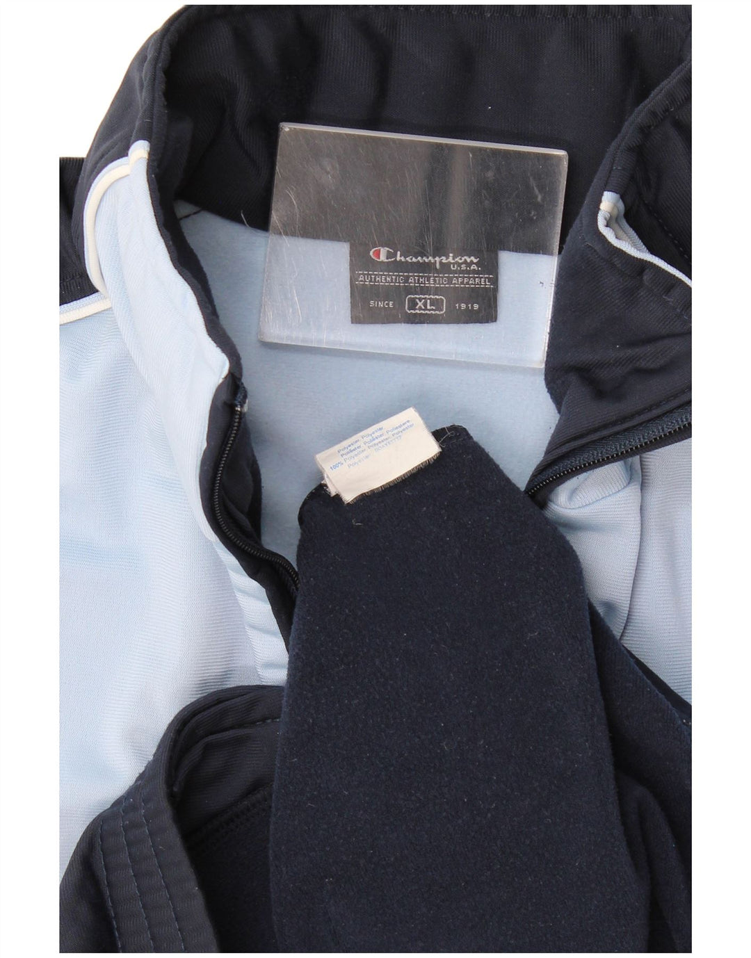 Champion Mens Treino Top Jaqueta XL Azul Marinho Colourblock Poliéster