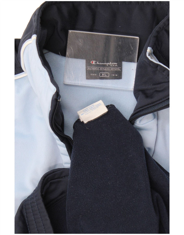 Champion Mens Treino Top Jaqueta XL Azul Marinho Colourblock Poliéster