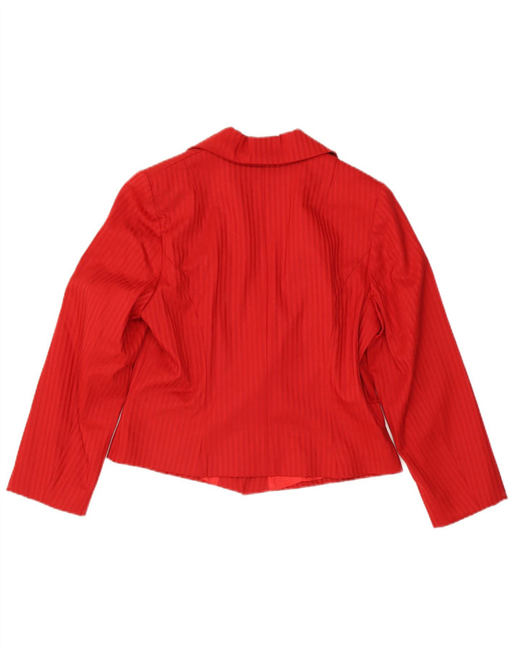 Jaqueta Blazer Vintage Feminina Crop 1 Botão Reino Unido 14 Riscas Vermelhas Médias