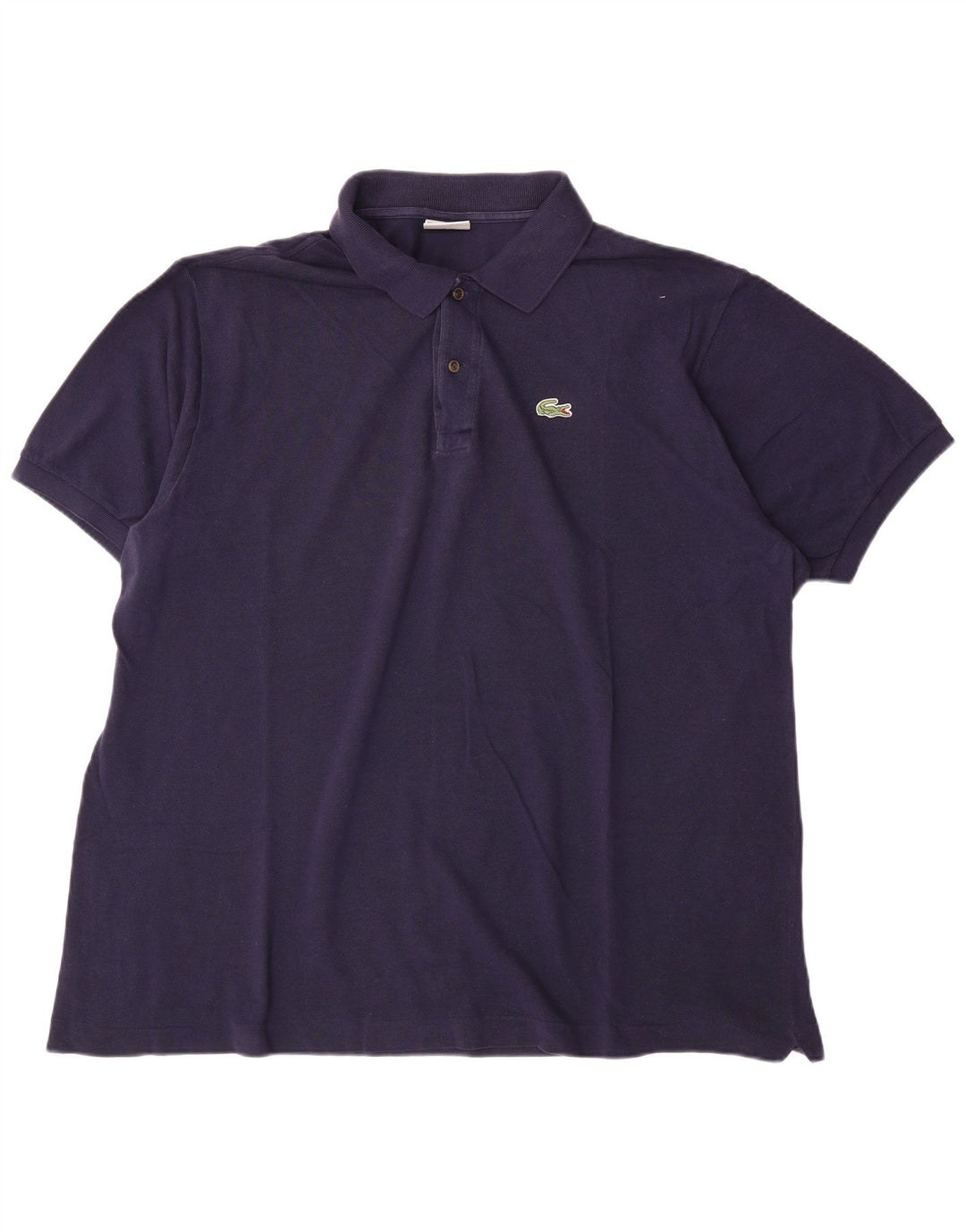 Camisa polo masculina Lacoste tamanho 7 2XL algodão azul marinho