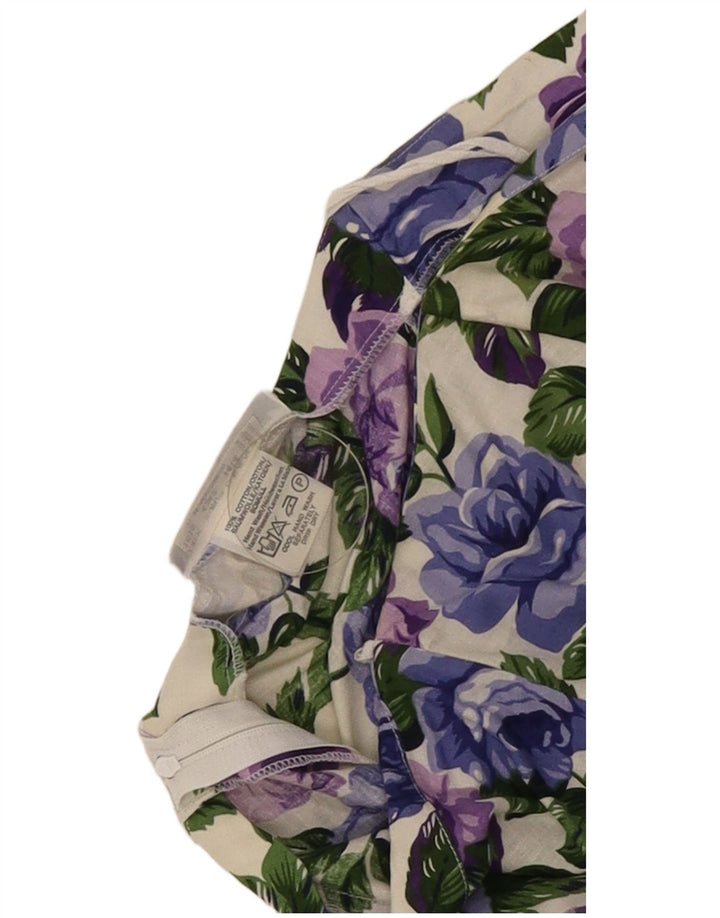Vestido feminino Simon Jeffrey sem alças UK 16 grande floral multicolorido