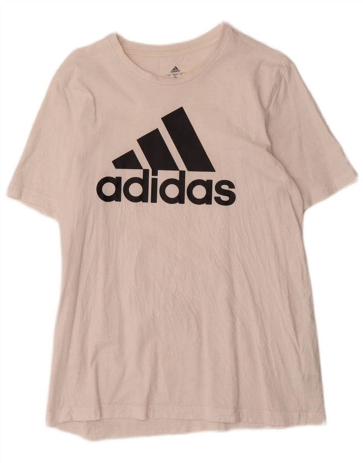 Adidas Mens Graphic T-Shirt Top Médio Algodão Branco
