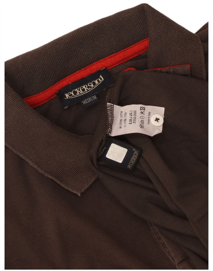Camisa polo masculina Jeckerson de algodão marrom médio