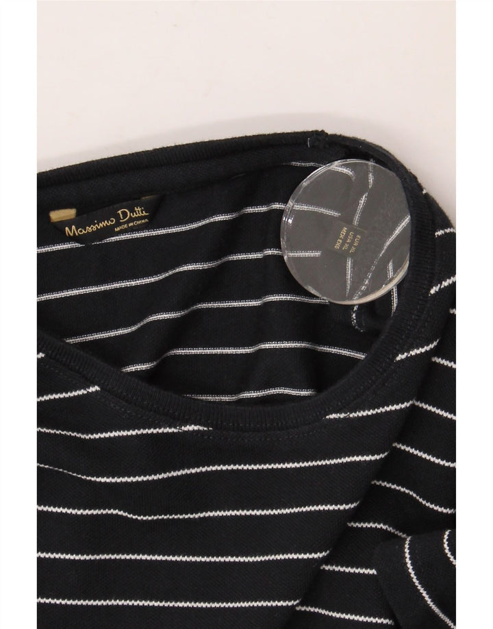 Camiseta masculina MASSIMO DUTTI XL preta listrada