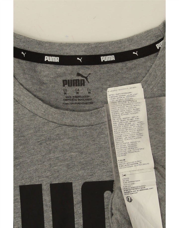 PUMA Mens Graphic T-Shirt Top Medium Grey Cotton Vintage Puma and Second-Hand Puma from Messina Hembry 