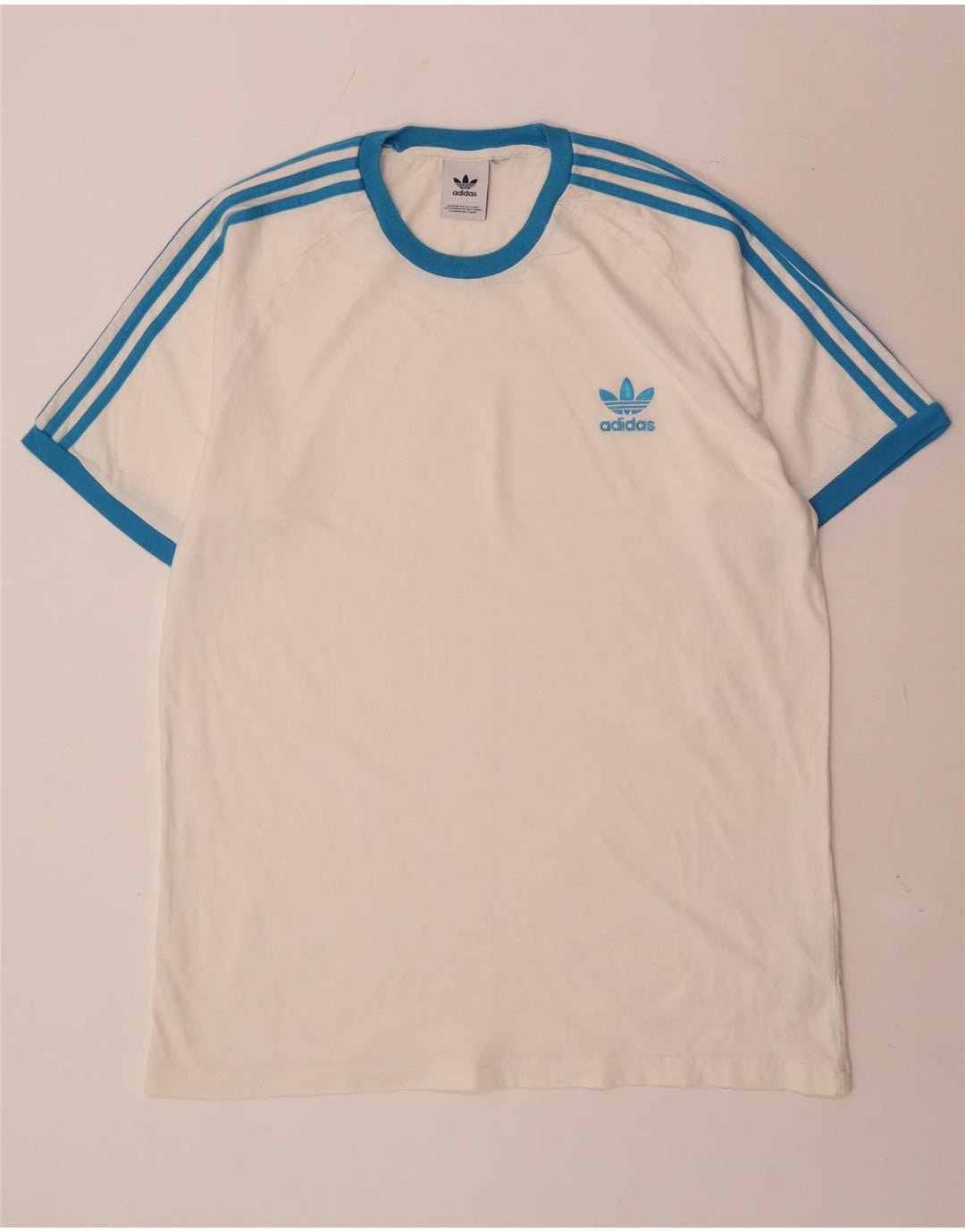 Adidas Mens Camiseta Top Grande Algodão Branco