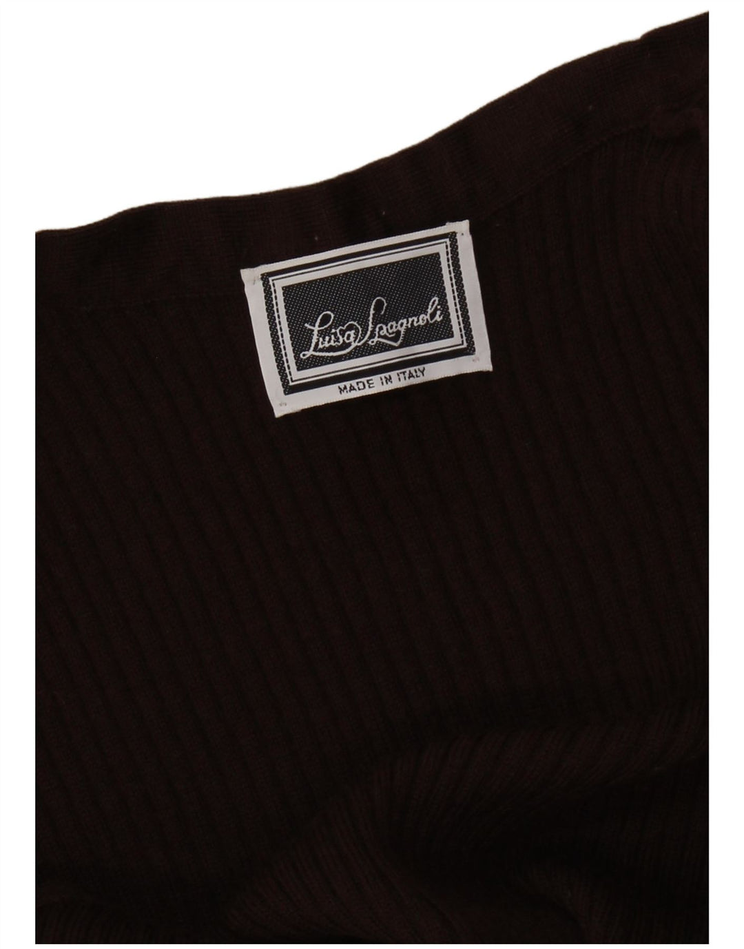 LUISA SPAGNOLI Suéter cardigã feminino aberto sem mangas Reino Unido 14 marrom médio