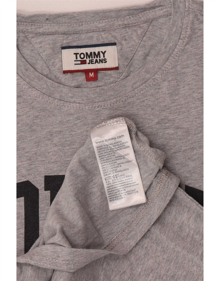Tommy Hilfiger Camiseta masculina gráfica Top algodão manchado cinza médio