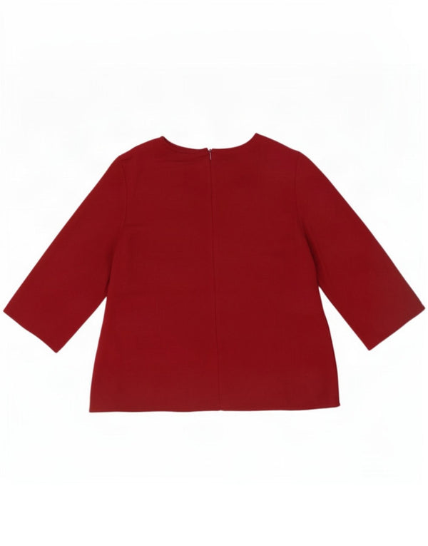 Blusa feminina de manga 3/4 Topshop UK 8 pequena Borgonha