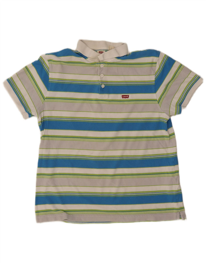 Camisa polo masculina Levi's grande listrada multicolorida de algodão