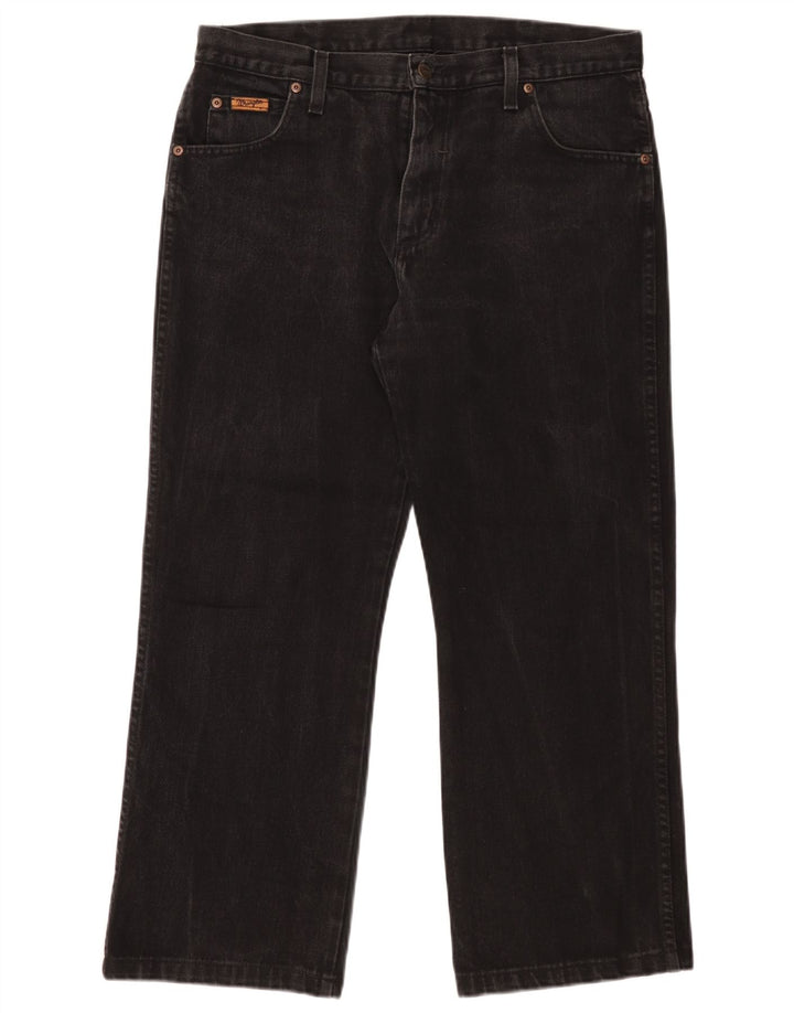 Wrangler Mens Bootcut Jeans W34 L27 Algodão Preto