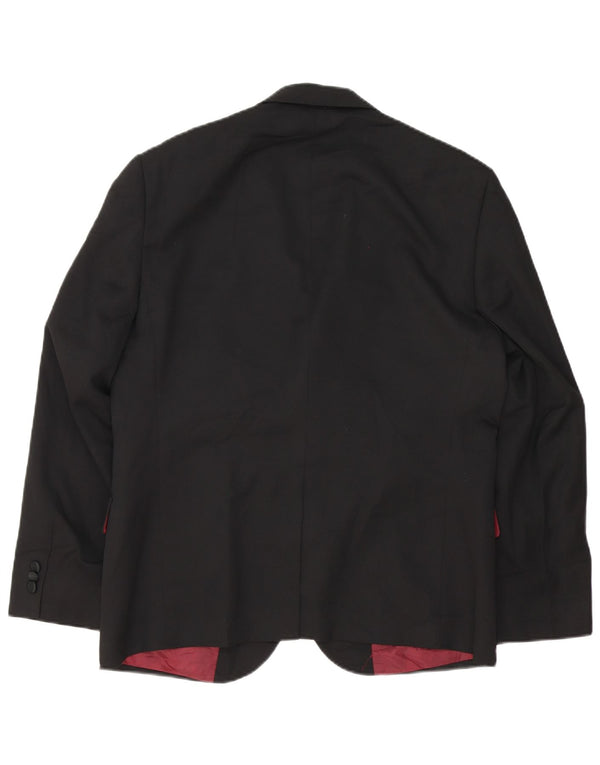 Jaqueta blazer masculina Marks & Spencer sob medida com 2 botões Reino Unido 42 grande preta
