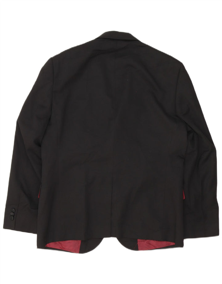 Jaqueta blazer masculina Marks & Spencer sob medida com 2 botões Reino Unido 42 grande preta