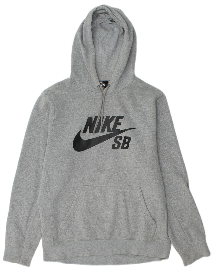 Suéter Nike masculino com capuz gráfico cinza médio algodão
