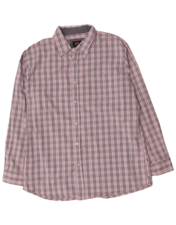 Camisa masculina Lee XL roxo xadrez algodão