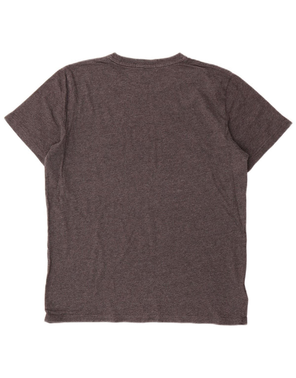 Camiseta masculina Fred Perry algodão manchado cinza médio