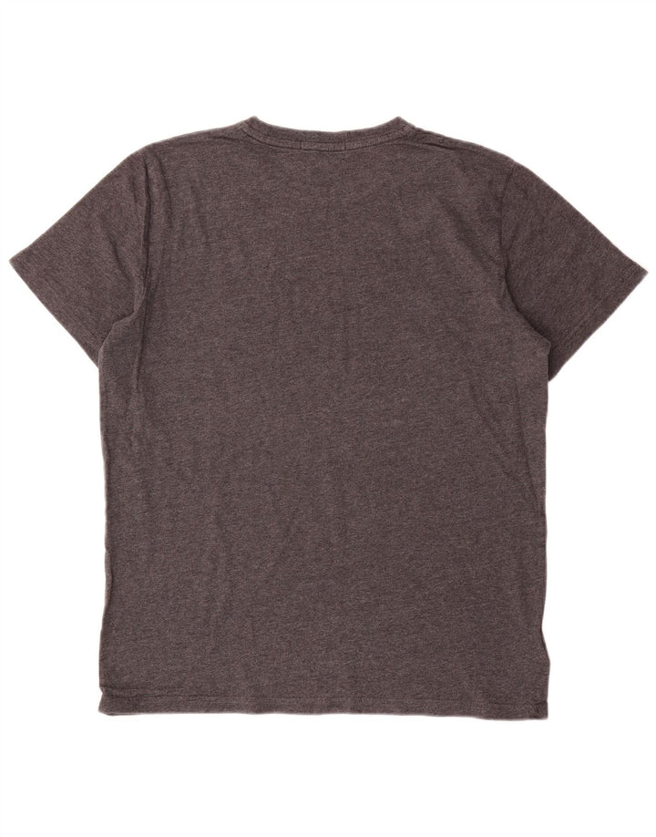 Camiseta masculina Fred Perry algodão manchado cinza médio