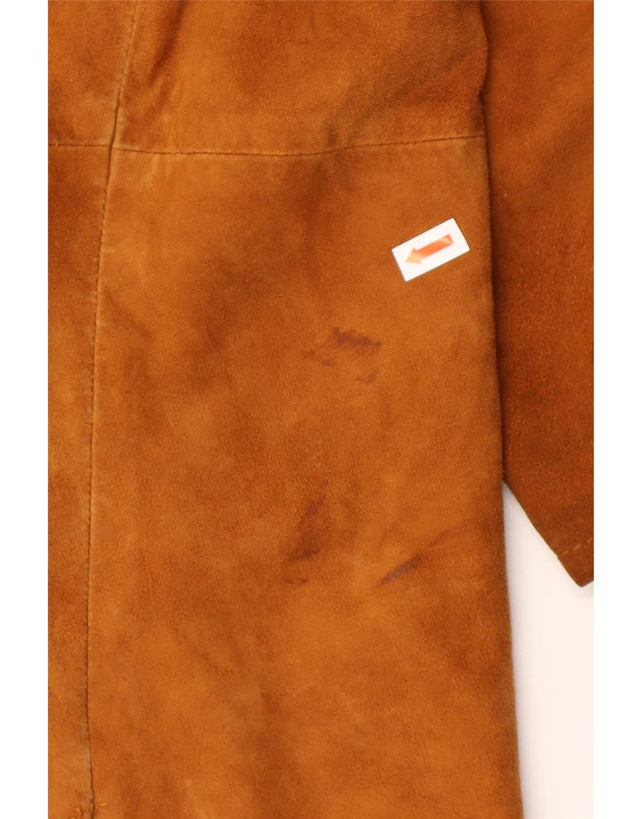 Jaqueta masculina vintage de camurça Reino Unido 40 grande couro marrom