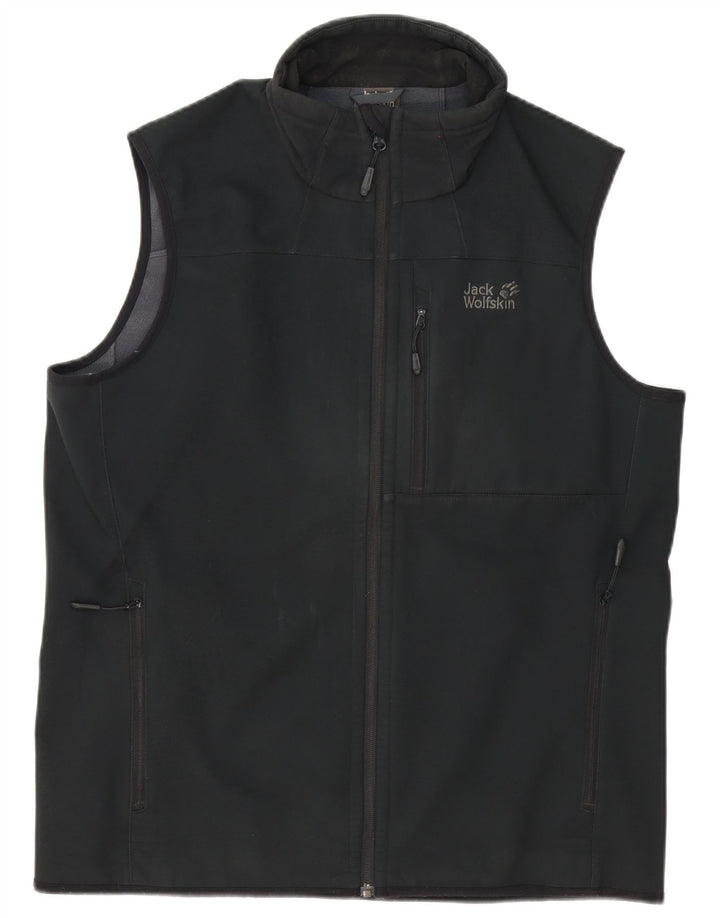 Colete masculino Jack Wolfskin UK 40 grande poliéster preto